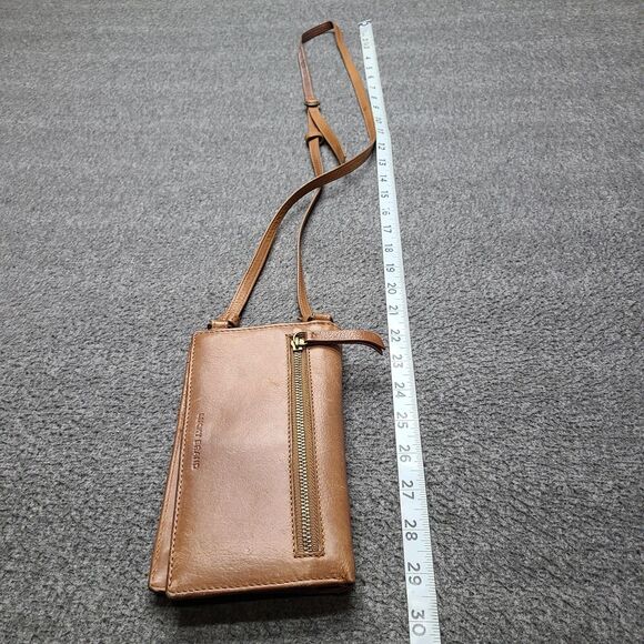 Lucky Brand Crossbody Wallet Womens Tan Genuine Leather Phone Adjustable Strap - Picture 7 of 8